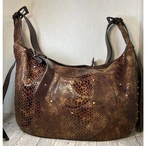 Charlie Lapson Very Rare Leather Handbag Hobo Bag Brown Tote Year Round Purse